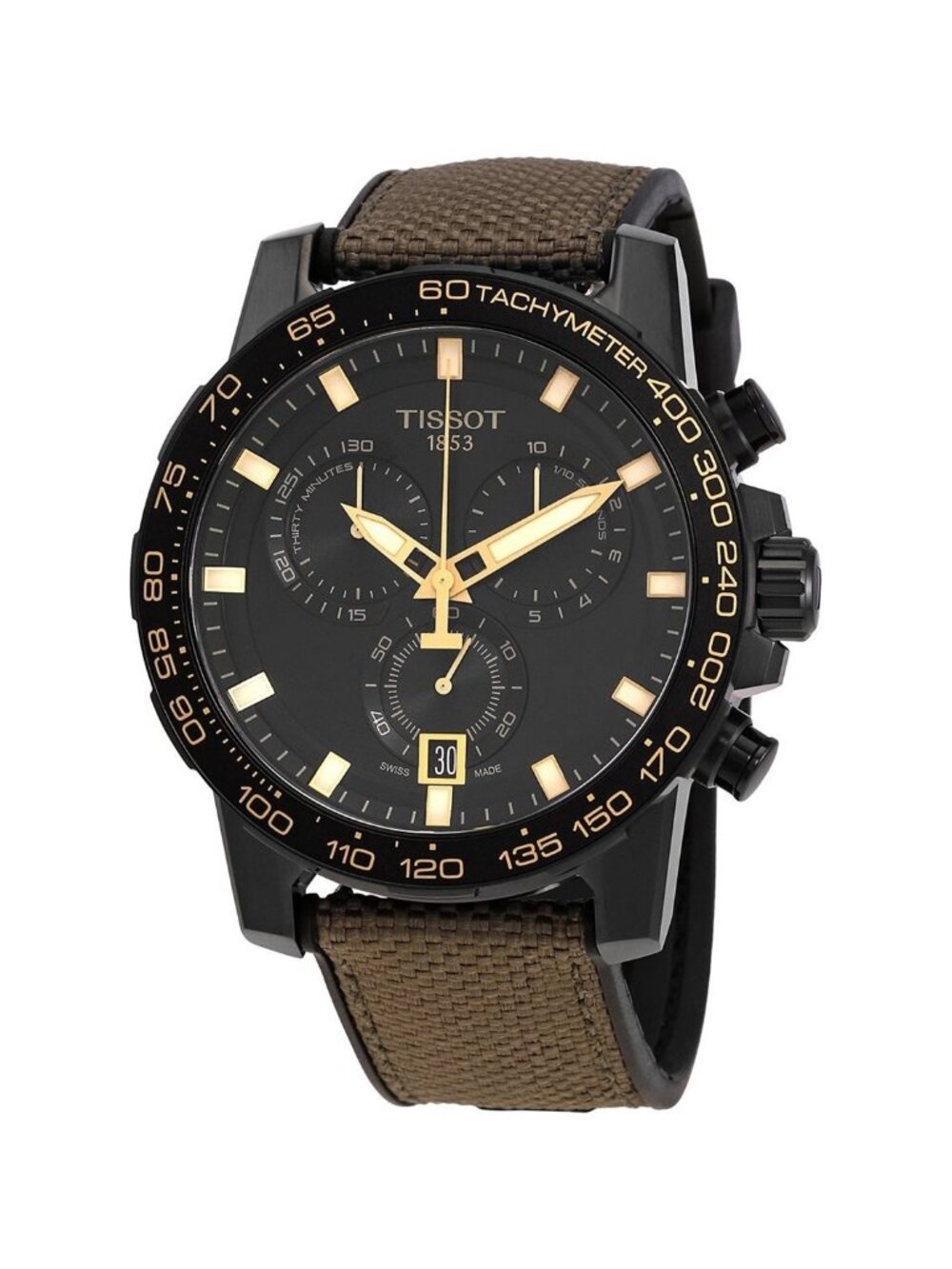NWT Tissot Supersport Chronograph Quartz Black Dial Men's Watch